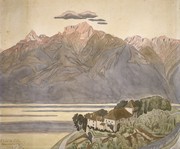 Page 13 b 456 willumsen  bjerget paa den anden side af soeen farves roedt af solens straaler udvalgte kunstvaerker